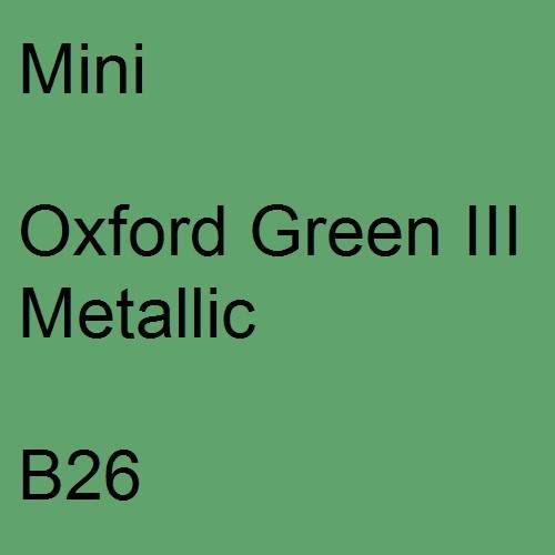 Mini, Oxford Green III Metallic, B26.